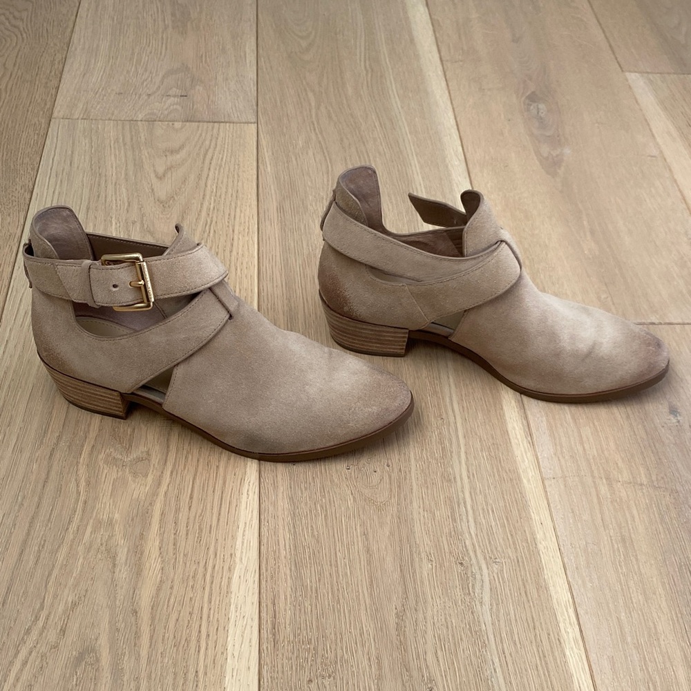 Michael Kors Taupe Ankle Boots with Buckle